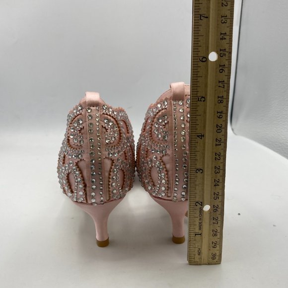 XYD Rhinestones Ankle Strap Peep Toe Wedding Sandals - Picture 7 of 8